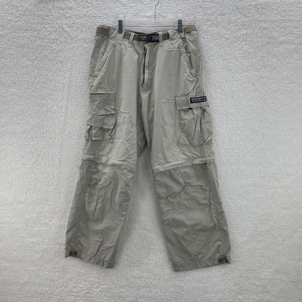 VTG Abercrombie & Fitch Pants Mens L Paratrooper Baggy Convertible Cargo Y2K